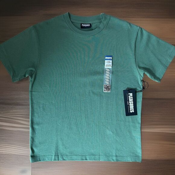 Pleasures Boxy Shirt Small Green UPC Size Tag Los Angeles Streetwear Hype - Picture 1 of 8